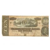 1864 $10 CSA Richmond Large Note