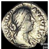 147-176 AD Roman Faustina Jr. Silver Denarius NEAR