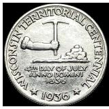1936 Silver Wisconsin Half Dollar LIGHTLY  CIRCUL
