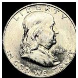 1949-D Silver Half Dollar Franklin UNCIRCULATED