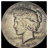 1934-D Silver Peace Dollar ABOUT UNCIRCULATED