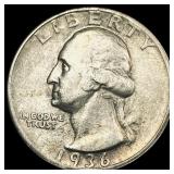 1936-D Silver Washington Quarter CLOSELY  UNCIRCU