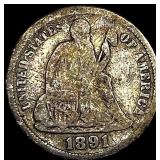 1891 Silver Dime HIGH GRADE