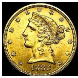 1882 Liberty Head Half Eagle $5 Gold UNCIRCULATED