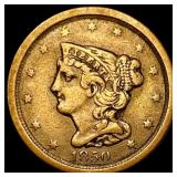 1850 Braided Hair Half Cent NEARLY  UNCIRCULATED
