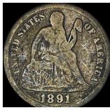 1891-S Silver Seated Liberty Dime HIGH GRADE