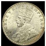 1917 British-India Silver Rupee UNCIRCULATED