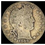 1909 Barber Silver Quarter NICELY CIRCULATED