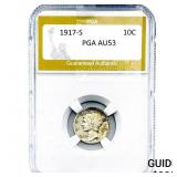 1917-S Mercury Silver Dime PGA AU53