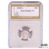 1949-S Roosevelt Dime PGA MS68+ FT
