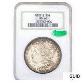 1882-S CAC Morgan Silver Dollar NGC MS65
