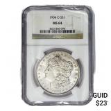 1904-O Morgan Silver Dollar NGC MS64
