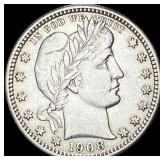 1908 Silver Barber Quarter CLOSELY  UNCIRCULATED