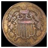 1865 Bronze Two-Cent Piece NICELY CIRCULATED