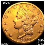 1860-S $20 Gold Double Eagle HIGH GRADE