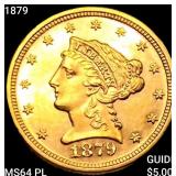 1879 $2.50 Gold Quarter Eagle CHOICE BU PL