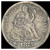 1875-CC Silver Seated Liberty Dime LIGHTLY CIRCULA