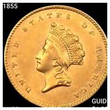 1855 Rare Gold Dollar CHOICE AU