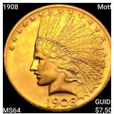 1908 Motto $10 Gold Eagle CHOICE BU
