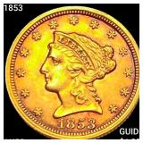 1853 $2.50 Gold Quarter Eagle CHOICE AU