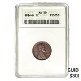 1924-D Wheat Cent ANACS AU50