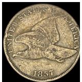 1857 Copper-Nickel Flying Eagle Cent LIGHTLY  CIR