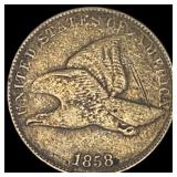 1858 Copper-Nickel Flying Eagle Cent LIGHTLY  CIR