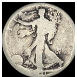 1917-D Silver Walking Liberty Half Dollar NICELY C