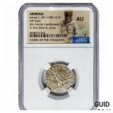 Armenia Levon I, AD 1198-1219 Silver Tram NGC AU