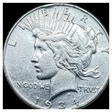 1934 Silver Peace Dollar CHOICE AU
