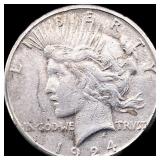 1924-S Silver Peace Dollar CLOSELY UNCIRCULATED