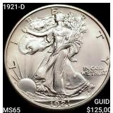 1921-D Walking Liberty Half Dollar GEM BU