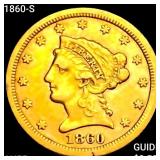 1860-S $2.50 Gold Quarter Eagle HIGH GRADE