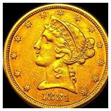 1881 Liberty Head Half Eagle $5 Gold UNCIRCULATED