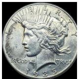 1935 Silver Peace Dollar CLOSELY UNCIRCULATED