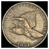 1857 Copper-Nickel Flying Eagle Cent NEARLY  UNCI