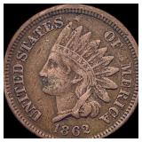 1862 Copper-Nickel Indian Head Cent CHOICE AU