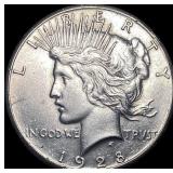 1928 Silver Peace Dollar CLOSELY UNCIRCULATED