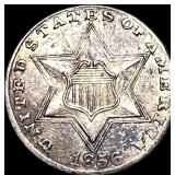 1855 Silver Three Cent CLOSELY UNCIRCULATED