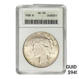 1928 Silver Peace Dollar ANACS AU58