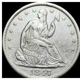 1847-O Silver Half Dollar CLOSELY  UNCIRCULATED