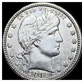 1901-O Barber Quarter CLOSELY UNCIRCULATED