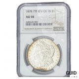 1878 REV. 78 Morgan Silver Dollar NGC AU58 7TF