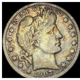 1907-D Silver Barber Half Dollar LIGHTLY CIRCULATE