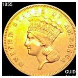 1855 $3 Gold Piece HIGH GRADE