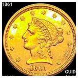 1861 $2.50 Gold Quarter Eagle UNCIRCULATED