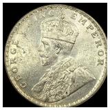 1919 British-India Silver Rupee UNCIRCULATED
