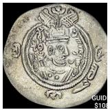 Sasanian Khasru II 591-628 AD Silver Drachm CHOIC