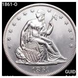 1861-O Seated Liberty Half Dollar CHOICE BU