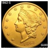 1862-S $20 Gold Double Eagle UNCIRCULATED